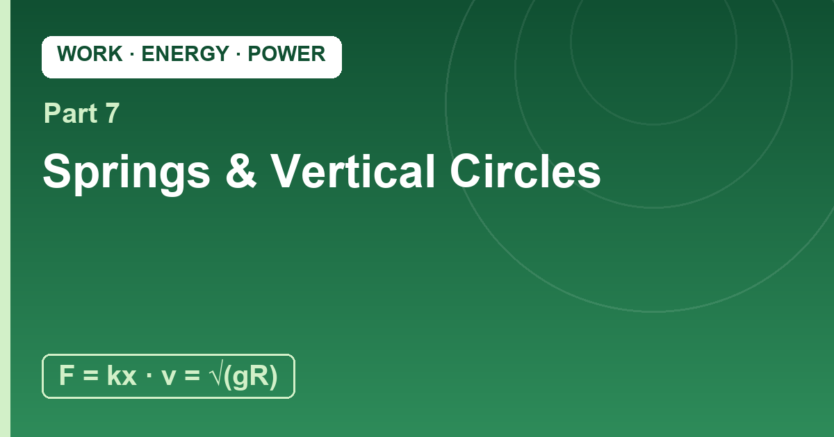 You are currently viewing Springs and Vertical Circles: Energy in Two Classic Stages
