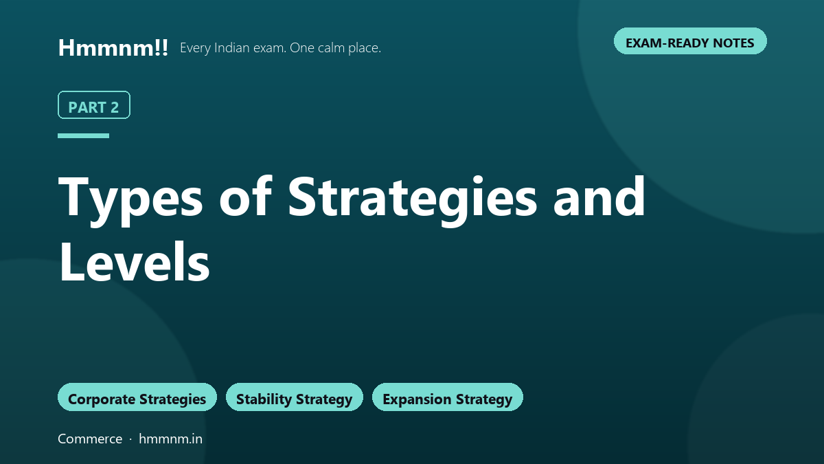 Types of Strategies and Levels: Part 2