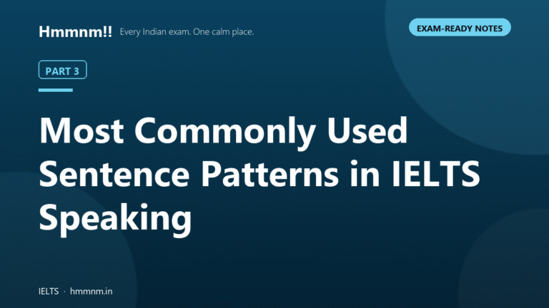 IELTS Speaking Sentence Patterns: Part 3