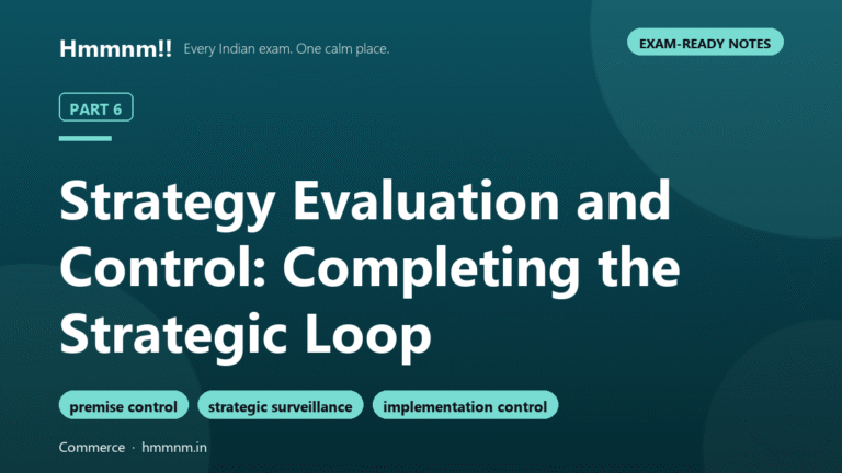 Strategy Evaluation and Control: Part 6