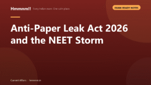 Read more about the article Anti-Paper Leak Act 2026 and the NEET Storm: Exam-Ready Notes