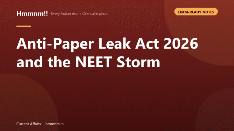 Anti-Paper Leak Act 2026 and the NEET Storm