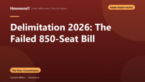 Delimitation 2026: The Failed 850-Seat Bill, Exam-Ready Notes