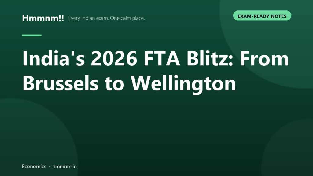 India’s 2026 FTA Blitz: Brussels to Wellington