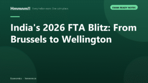 India's 2026 FTA Blitz: From Brussels to Wellington, Exam-Ready Notes