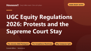 Read more about the article UGC Equity Regulations 2026: Protests and the Supreme Court Stay, Exam-Ready Notes