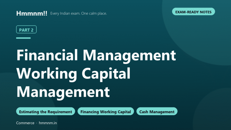 Financial Management Part 2: Working Capital