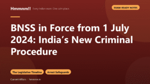 BNSS in Force from 1 July 2024: India’s New Criminal Procedure, Exam-Ready Notes