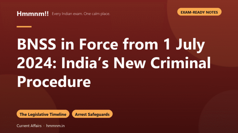 BNSS from 1 July 2024: The New Criminal Procedure