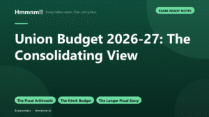 Union Budget 2026-27: The Consolidating View, Exam-Ready Notes