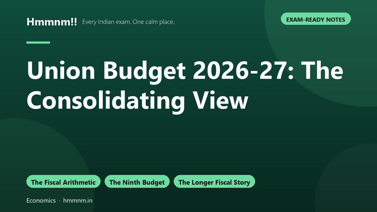 Union Budget 2026-27: The Consolidating View, Exam-Ready Notes