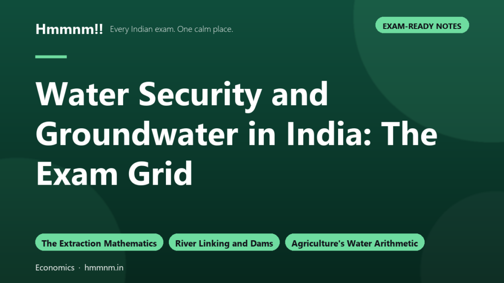 Water Security and Groundwater: The Exam Grid