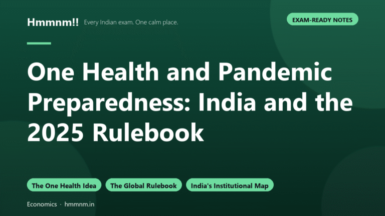 One Health and Pandemic Preparedness in India