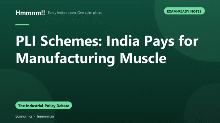 PLI Schemes: Paying for Manufacturing Muscle