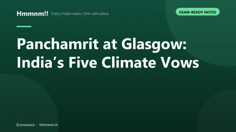 Panchamrit at Glasgow: India’s Five Climate Vows