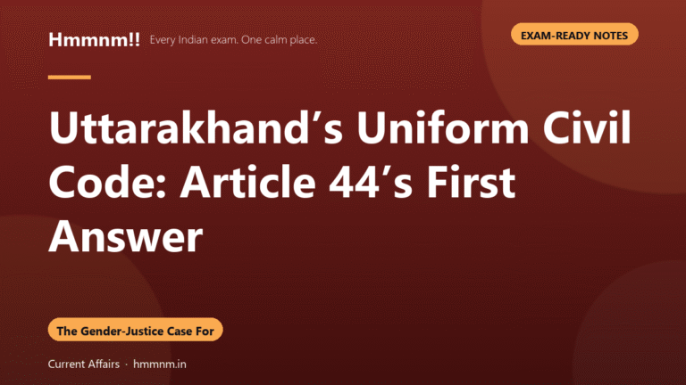 Uttarakhand’s Uniform Civil Code: Article 44