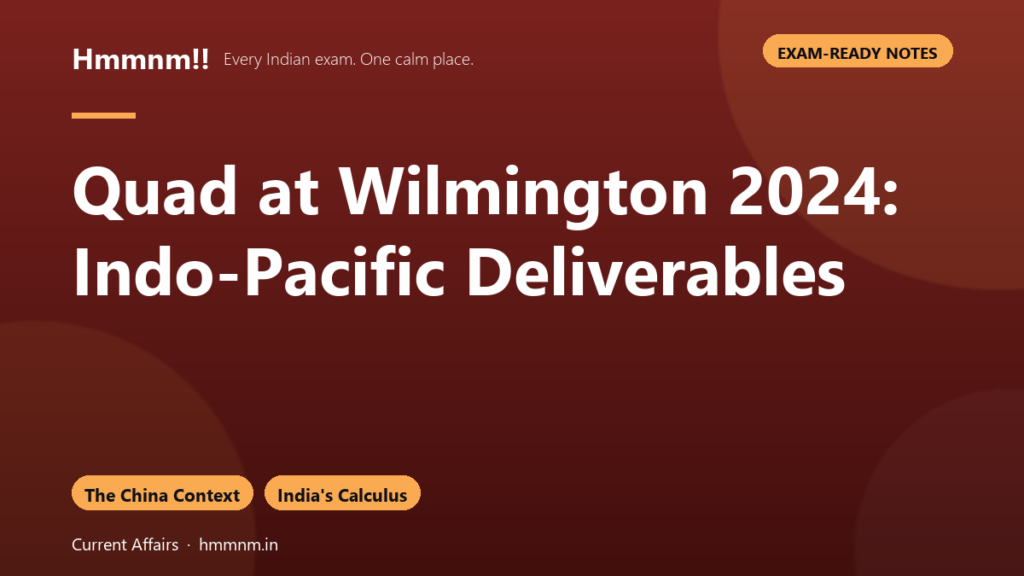 Quad at Wilmington 2024: Indo-Pacific Deliverables