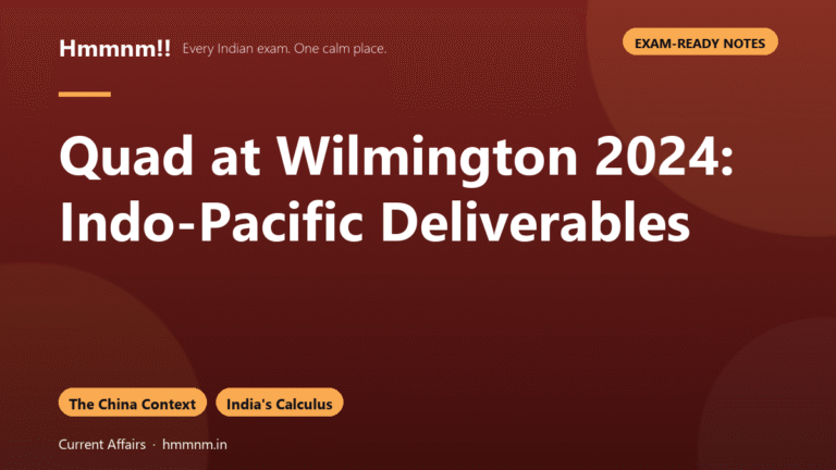 Quad at Wilmington 2024: Indo-Pacific Deliverables