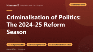Criminalisation of Politics: The 2024-25 Reform Season, Exam-Ready Notes