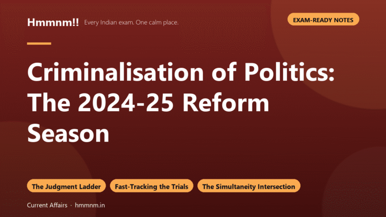 Criminalisation of Politics: The 2024-25 Reforms
