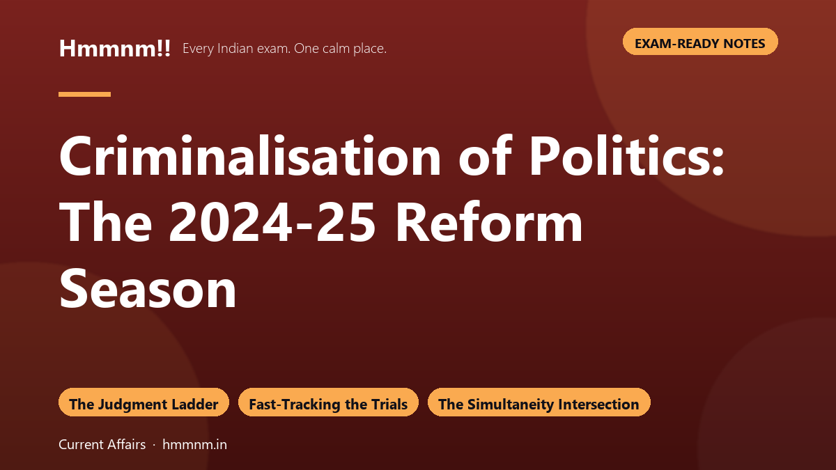 Criminalisation of Politics: The 2024-25 Reform Season, Exam-Ready Notes