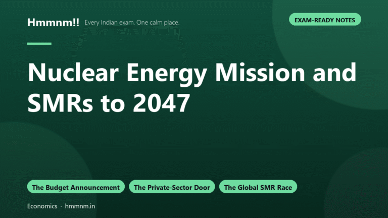 Nuclear Energy Mission and SMRs to 2047, Exam-Ready Notes