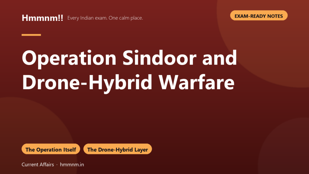 Operation Sindoor and Drone-Hybrid Warfare, Exam-Ready Notes