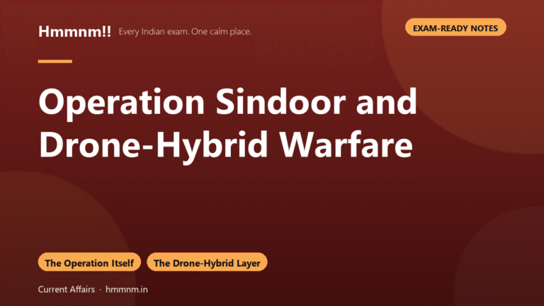 Operation Sindoor and Drone-Hybrid Warfare, Exam-Ready Notes