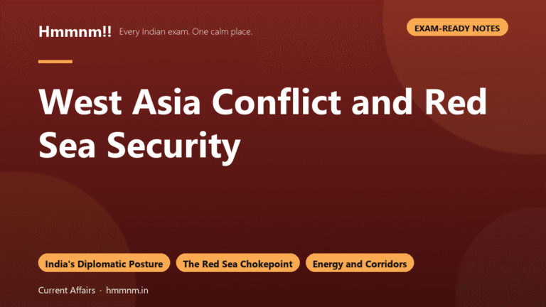 West Asia Conflict and Red Sea Security, Exam-Ready Notes