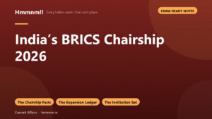 India’s BRICS Chairship 2026, Exam-Ready Notes
