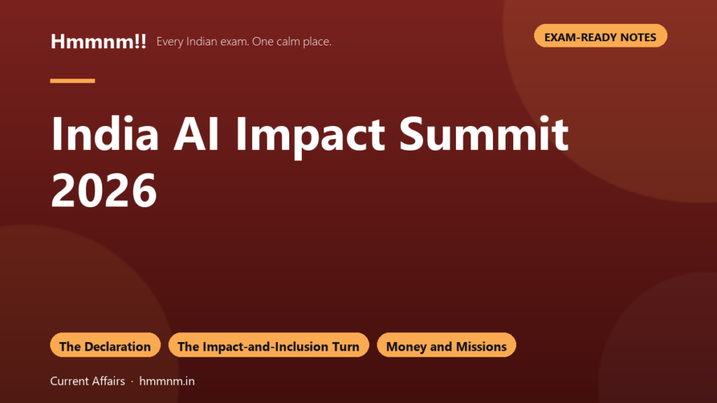 India AI Impact Summit 2026, Exam-Ready Notes