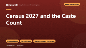 Census 2027 and the Caste Count, Exam-Ready Notes