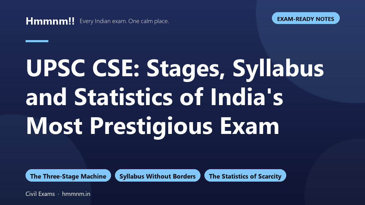UPSC CSE: Stages, Syllabus and Statistics of India's Most Prestigious Exam, Exam-Ready Notes