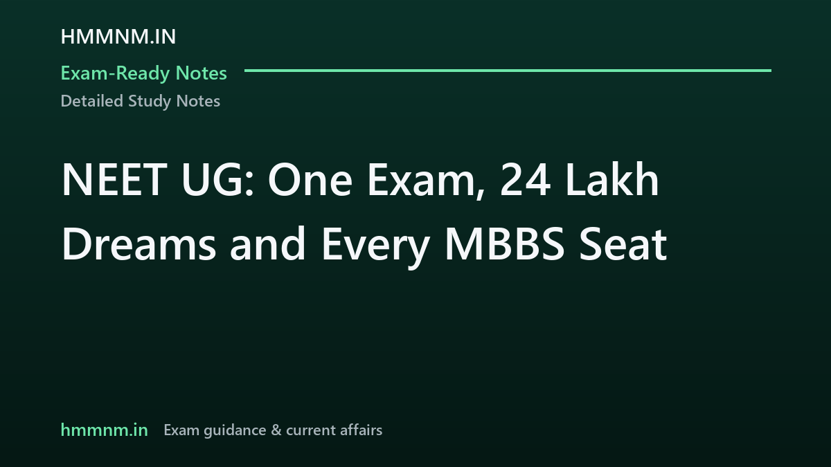 NEET UG: One Exam, 24 Lakh Dreams and Every MBBS Seat, Exam-Ready Notes