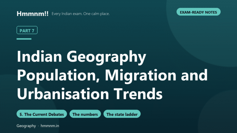 Indian Geography Part 7: Population and Urbanisation