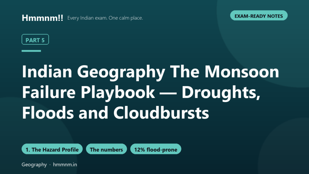 Indian Geography Part 5: Droughts, Floods, Cloudbursts