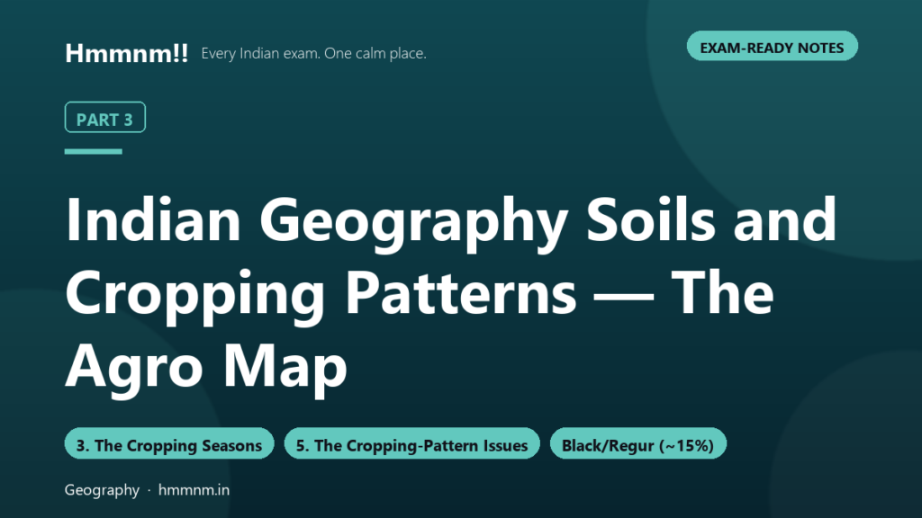 Indian Geography Part 3: Soils and Cropping Patterns
