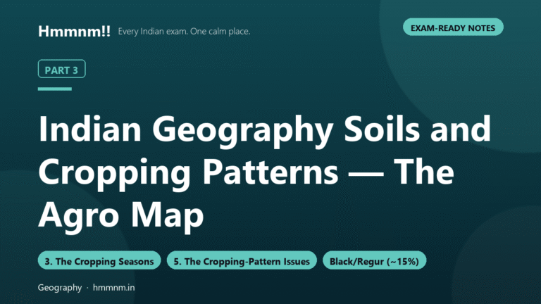 Indian Geography Part 3: Soils and Cropping Patterns