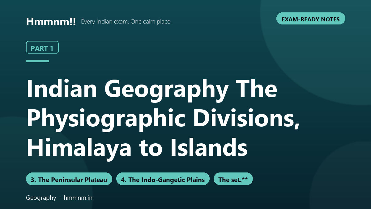 Indian Geography Part 1: The Physiographic Divisions, Himalaya to Islands, Exam-Ready Notes