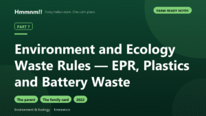Environment and Ecology Part 7: Waste Rules — EPR, Plastics and Battery Waste, Exam-Ready Notes
