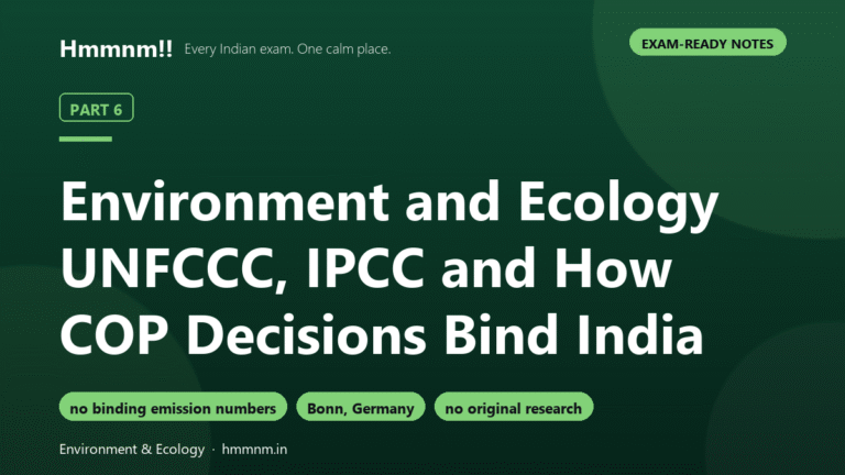 Environment Part 6: UNFCCC, IPCC and COP Decisions