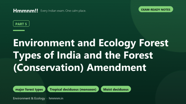 Environment Part 5: Forest Types and the FCA Amendment