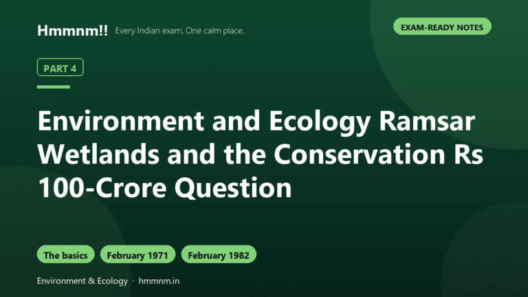 Environment Part 4: Ramsar Wetlands and Conservation