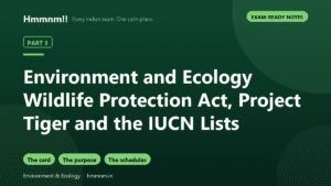 Environment and Ecology Part 3: Wildlife Protection Act, Project Tiger and the IUCN Lists, Exam-Ready Notes