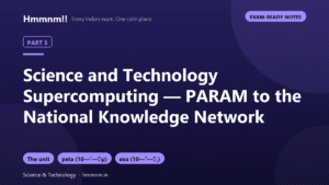 Science and Technology Part 5: Supercomputing — PARAM to the National Knowledge Network, Exam-Ready Notes