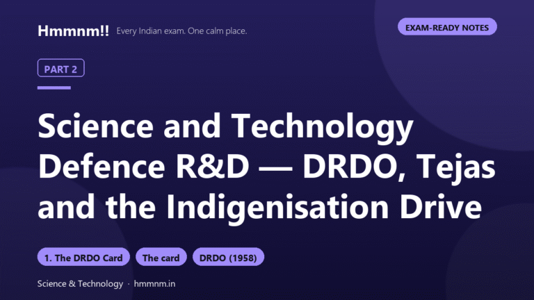 Science and Tech Part 2: DRDO, Tejas, Indigenisation