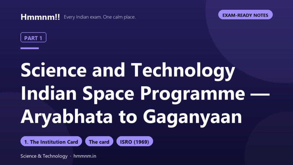 Science and Tech Part 1: Aryabhata to Gaganyaan