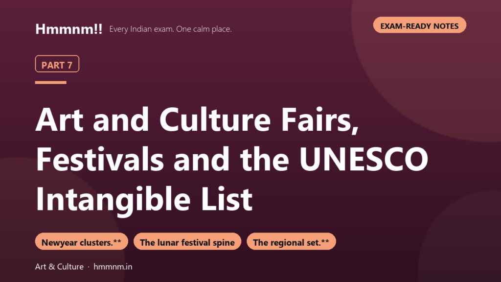 Art and Culture Part 7: Fairs and UNESCO Intangible