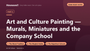 Art and Culture Part 6: Painting — Murals, Miniatures and the Company School, Exam-Ready Notes