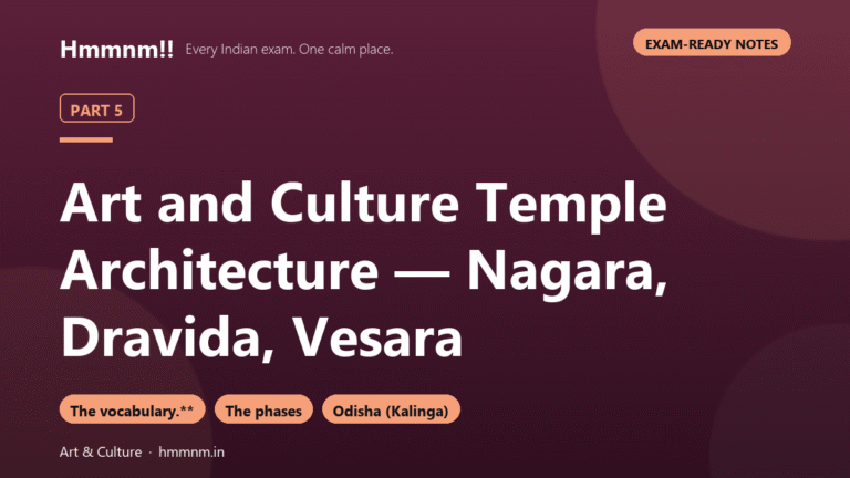 Art and Culture Part 5: Nagara, Dravida, Vesara